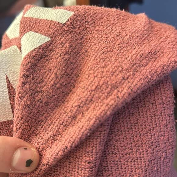 Victorias Secret PINK red white long sleeve sweatshirt top cotton oversized M - Picture 10 of 10